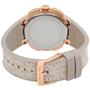 Engraved rose gold-tone stainless steel case back of the Michael Kors MK6949 women's watch