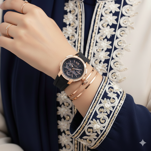 Detailed shot of the brilliant pavé crystal-encrusted bezel on the Michael Kors Sidney MK7245