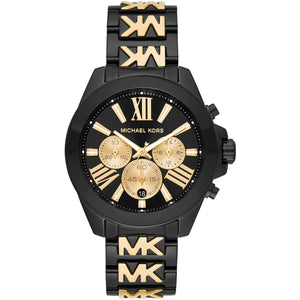Michael Kors MK6978 Wren Women's Watch Black and Gold with MK Logo Bracelet