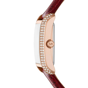 Side view photo of Michael Kors MK4689 showing case thickness and crown detail