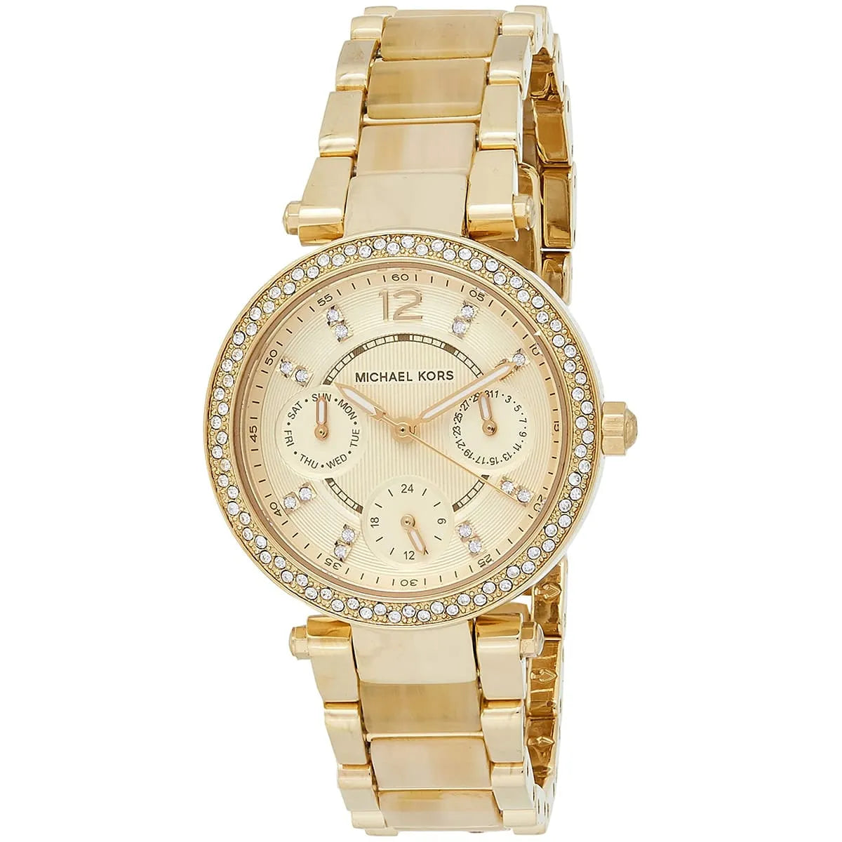 Michael Kors Parker MK5842 women's watch - case back and strap view