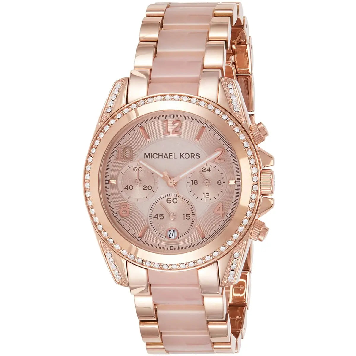 Michael Kors Blair MK5943 women's chronograph watch - case back and strap view