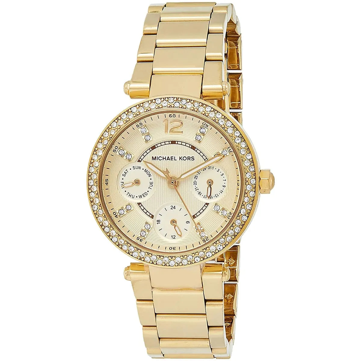 Michael Kors Parker MK6056 women's watch - case back and strap view