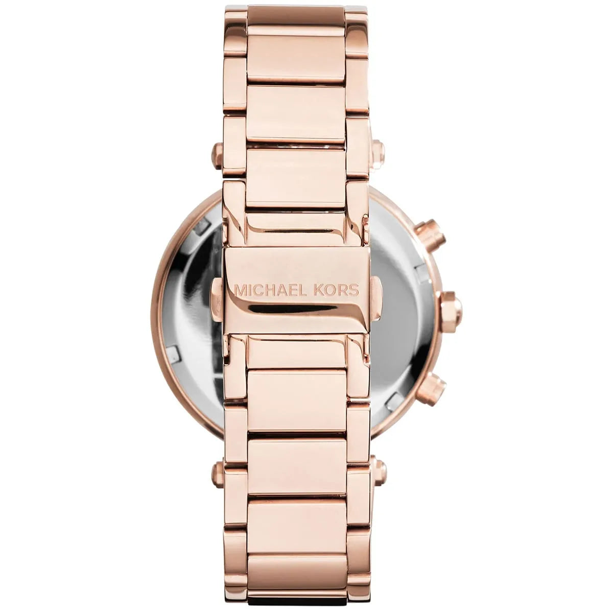 Michael Kors Parker MK6106 women's chronograph watch - case back and strap view