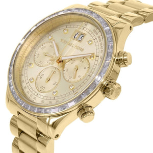 Michael Kors Brinkley MK6187 Women’s Gold Dial Gold-Tone Chronograph Watch - Luxury Hub Store