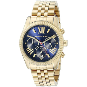 Michael Kors Lexington MK6206 women's chronograph watch - case back and strap view