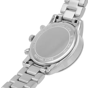 Michael Kors Ritz MK7301 women's chronograph watch - silver pave crystal dial silver steel strap