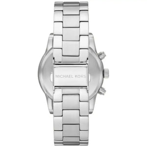 Michael Kors Ritz MK7301 women's chronograph watch - silver pave crystal dial silver steel strap