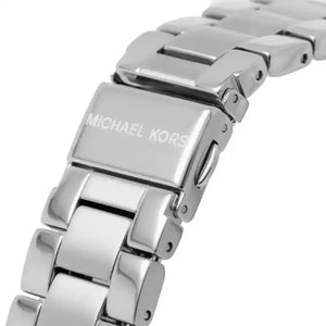 Michael Kors Ritz MK7301 women's chronograph watch - silver pave crystal dial silver steel strap