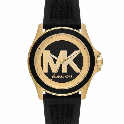 Michael Kors Everest MK7537 Women's Watch – Black Dial & Black Silicone Strap (Gold-Tone)
