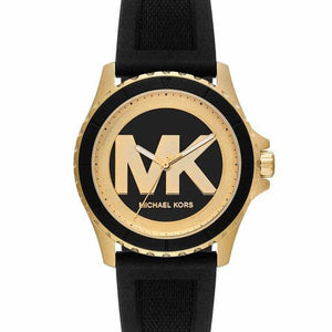 Michael Kors Everest MK7537 Women's Watch – Black Dial & Black Silicone Strap (Gold-Tone)