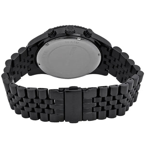 Black-tone deployment clasp on Michael Kors Lexington MK8320 men's quartz battery metal bracelet watch