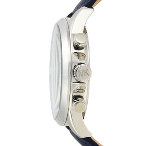 Michael Kors MK8617 Men’s Blue Dial Blue Leather Strap Gage Chronograph Watch - Luxury Hub Store