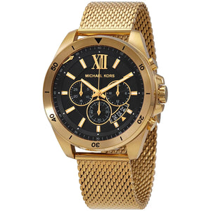 Michael Kors MK8867 Men’s Black Dial Gold Stainless Steel Brecken Chronograph Watch - Luxury Hub Store