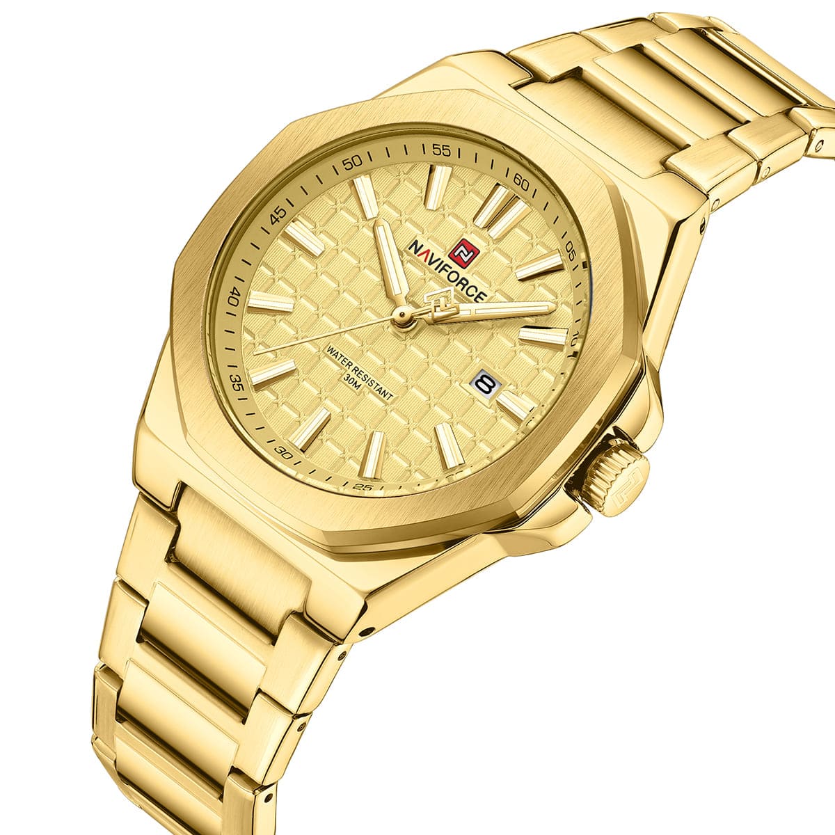 Naviforce NF9258-G-G-G Men's Watch – Gold Dial & Gold Steel Bracelet – view 2