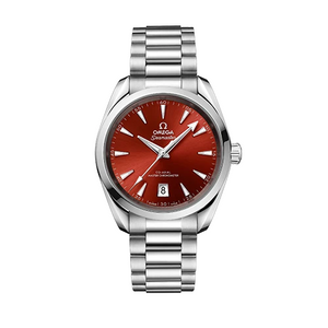 Omega Seamaster Aqua Terra Shades 220.10.38.20.13.003 automatic watch, 38mm stainless steel case, terracotta dial, steel bracelet – front view