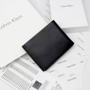 Calvin Klein 2-Piece Gift Set featuring Black Leather Bifold Wallet and Matching Key Fob