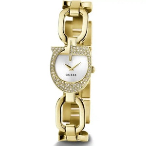Guess Gia GW0683L2 women's watch - silver dial gold steel chain strap