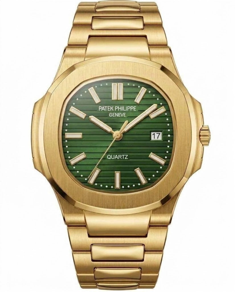 Patek Philippe Nautilus 40mm Men's Automatic Watch – Green Dial & Yellow Gold Strap – view 2