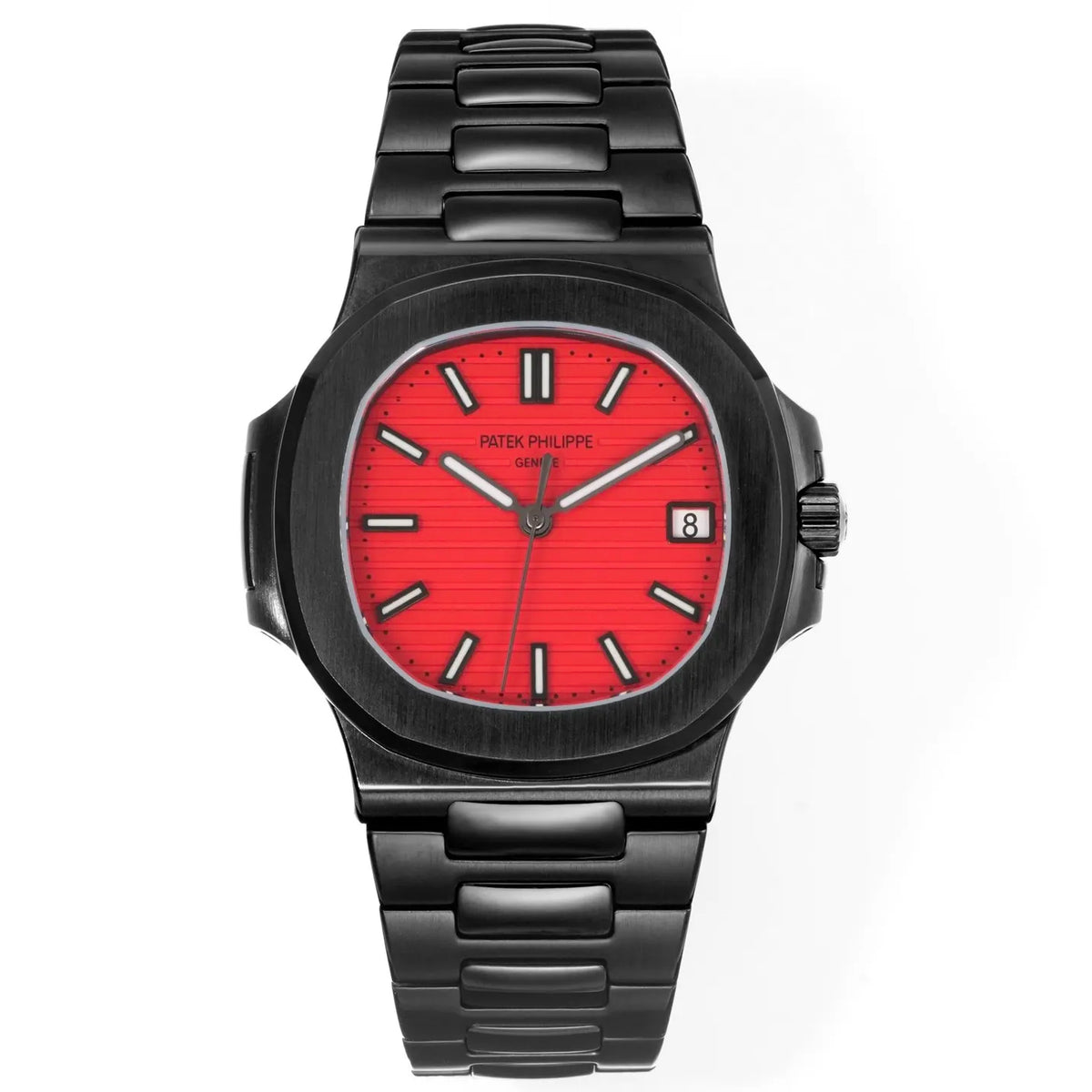 Patek Philippe Nautilus 40mm Men's Automatic Watch – Red Dial & Black Strap – view 2