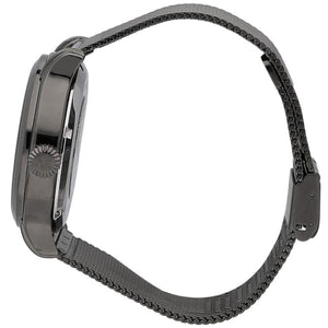 Side profile of Maserati Epoca R8823118006 automatic watch showing 13mm thickness and gunmetal finish