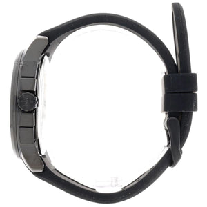Side profile of Maserati Sfida R8851123004 men's quartz battery watch showing 11.5mm thickness and black finish