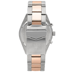 Two-tone butterfly deployment clasp on Maserati Competizione R8853100020 men's quartz battery metal bracelet watch