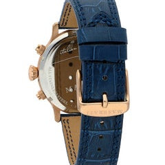 Caseback of Maserati Epoca R8871618007 men's quartz battery watch showing technical specs 100m water resistance and leather strap