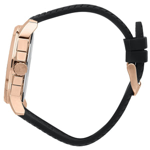 Side profile of Maserati Successo R8871621012 men's quartz battery watch showing 11.5mm thickness and rose gold finish