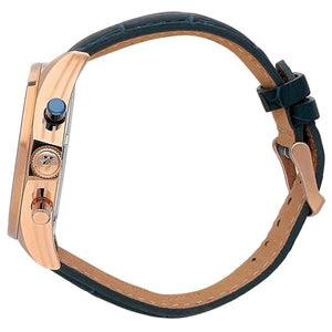 Side profile of Maserati Circuito R8871627002 men's quartz battery watch showing 12mm thickness and rose gold finish