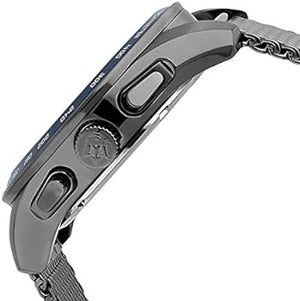Side profile of Maserati Traguardo R8873612009 men's quartz battery watch showing 12mm thickness and gunmetal finish