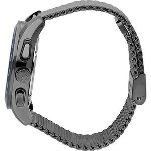 Side profile of Maserati Traguardo R8873612009 men's quartz battery watch showing 12mm thickness and gunmetal finish
