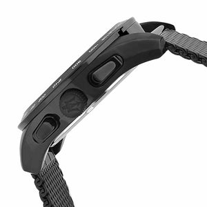 Side profile of Maserati Traguardo R8873612031 men's quartz battery watch showing 12mm thickness and black finish