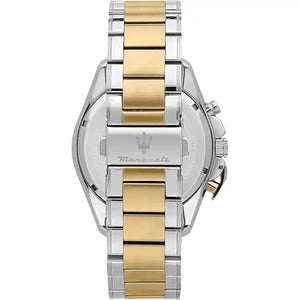 Two-tone deployment clasp on Maserati Traguardo R8873612046 men's quartz battery metal bracelet watch