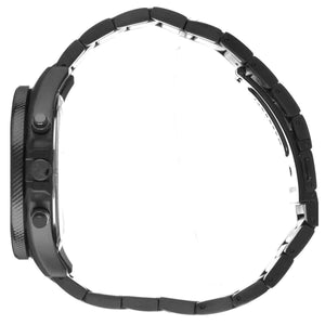 Side profile of Maserati Sfida Chronograph R8873640011 men's quartz battery watch showing 11.5mm thickness and black PVD finish
