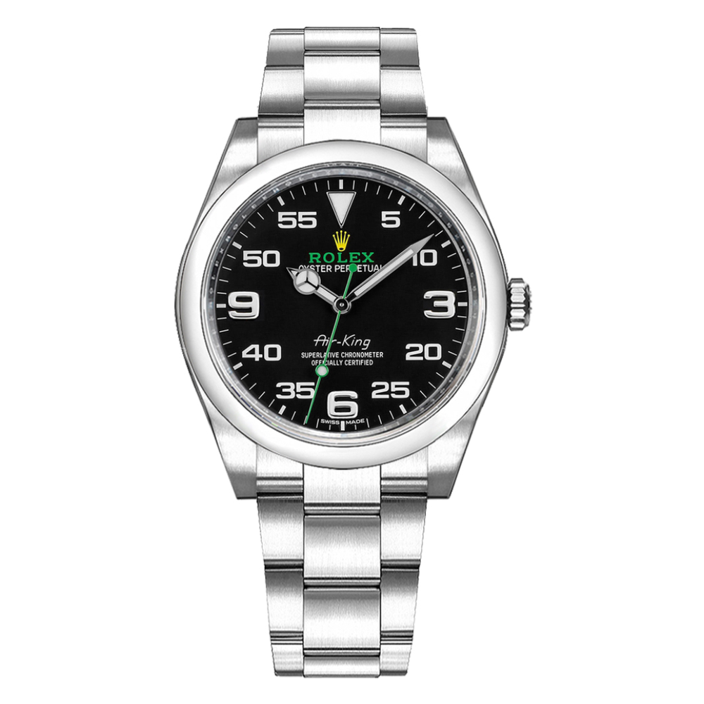 Rolex Air-King 36mm unisex mirror watch, black dial – view 2
