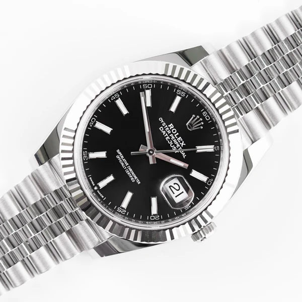 Rolex Datejust men's mirror watch, black dial – view 6