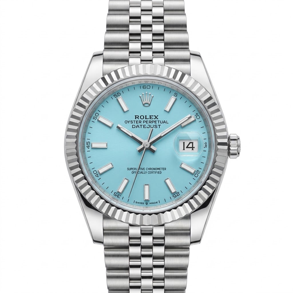 Rolex Datejust 36mm unisex mirror watch, ice blue dial – view 2