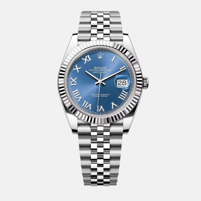 Rolex Datejust 36mm unisex mirror watch, blue Roman numeral dial – view 2