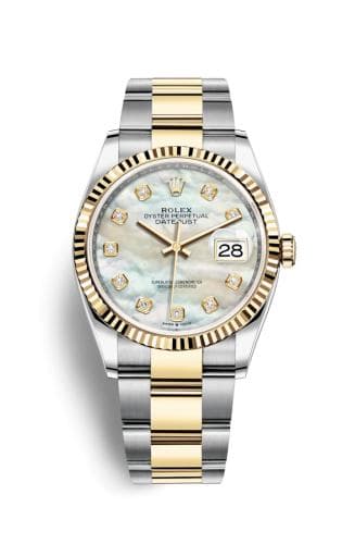 Rolex Datejust 41mm men's mirror watch, white mother-of-pearl stone-set dial – view 2