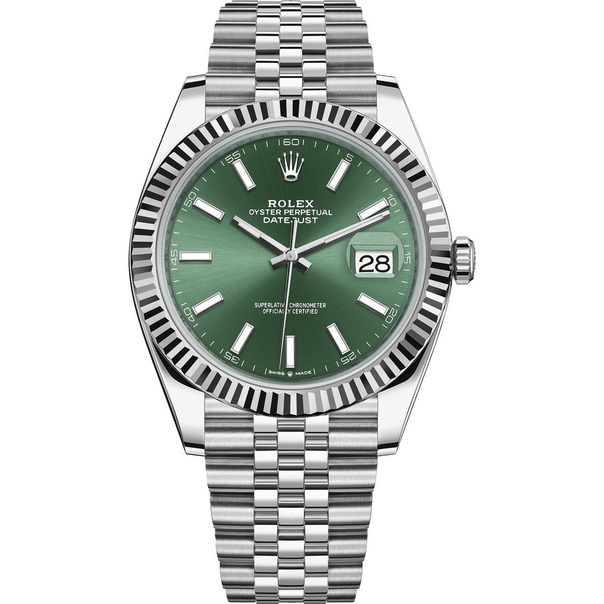 Rolex Datejust 41mm men's mirror watch, dark green dial – view 2