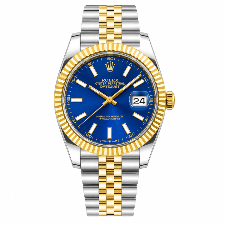 Rolex Datejust 41mm men's mirror watch, blue dial – view 2