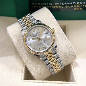 Rolex Datejust 31mm women's mirror watch, silver stone-set dial – view 5