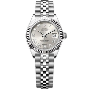 Rolex Datejust 31mm Women's Mirror Automatic Watch – Silver Roman Numeral Dial & Silver Stainless Steel Five-Link Bracelet