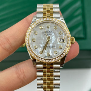 Rolex Datejust 31mm women's mirror watch, white mother-of-pearl stone-set dial – view 4