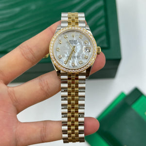 Rolex Datejust 31mm women's mirror watch, white mother-of-pearl stone-set dial – view 5