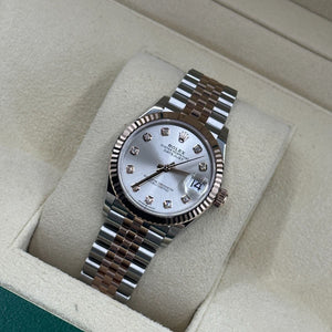 Rolex Datejust 31mm women's mirror watch, silver stone-set dial – view 10