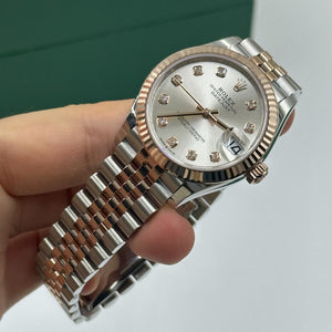 Rolex Datejust 31mm women's mirror watch, silver stone-set dial – view 5