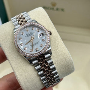 Rolex Datejust 31mm women's mirror watch, white mother-of-pearl stone-set dial – view 6