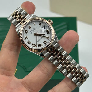 Rolex Datejust 31mm women's mirror watch, white Roman numeral dial – view 7